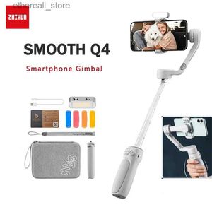 Stabilisateurs ZHIYUN Smooth Q4 Smartphone Cardan Stabilisateur de téléphone portable à 3 axes pour iPhone 14 pro max ///Samsung Q231116