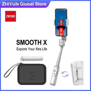 Stabilisateurs Zhiyun Smooth X stabilisateur de téléphone portable cardan avec bâton de selfie pour Smartphone iPhone Android/Samsung/Q231116