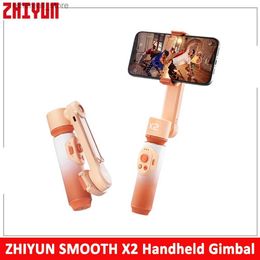 Stabilisateurs ZHIYUN SMOOTH X2 stabilisateur de cardan pour Smartphone portable 2 axes tige extensible cardans de téléphone pour iPhone Samsung Q231116
