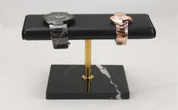 Stabiele marmeren pu lederen horloge houder display stand voor sieraden armband bangle strap case organisator showcase 2206304442748
