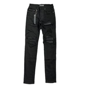 Stapeljeans Mann Straight Herren Biker Hole Stretch Denim Reißverschluss schwarz KLASSISCHE Skinny-Leg-Jeans Lila Denim Herrenjeans Lässige Jogginghose Designerjeans US-Größe