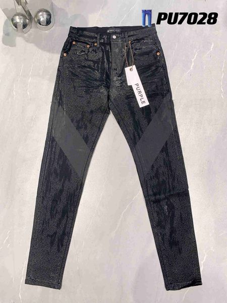 Stack hommes violet jean pantalon de créateur déchiré haute rue marque Patch trou Denim jambe droite mode Hip Hop vêtements 23