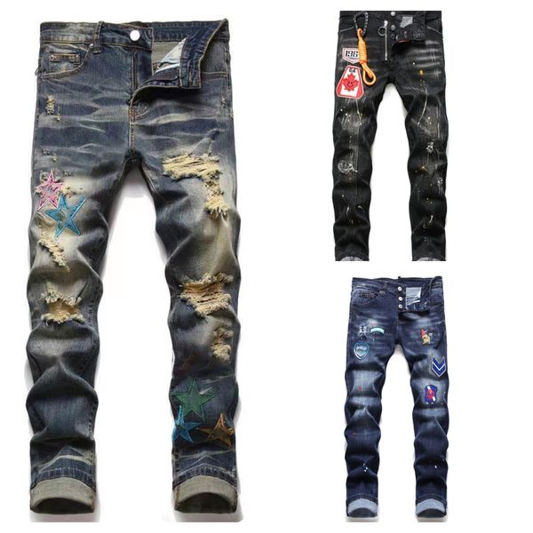 Stack pant Diseñador de moda para hombre pantalones de mezclilla jeans de alta calidad stack men jeans jeans para hombre jeans jeans de diseñador nuevo estilo hip hop popular apenado