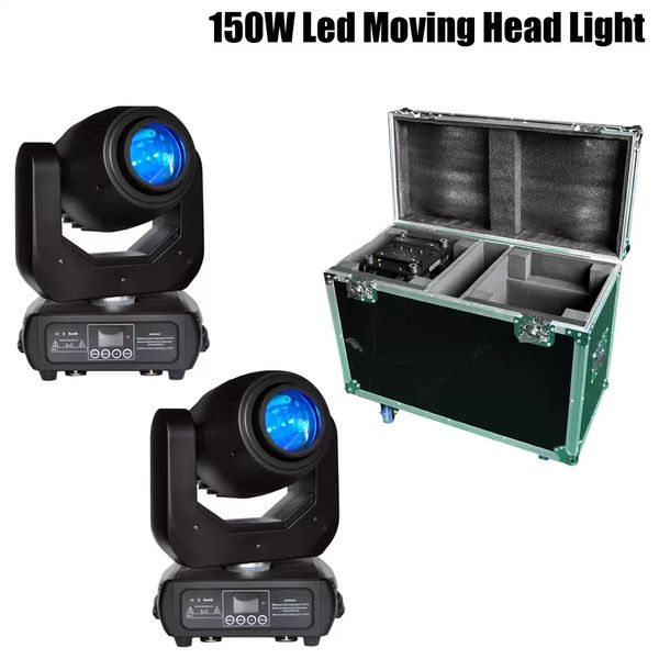 Boîtier de route empilable 2 en 1 150W LED, lumière à tête mobile DMX DJ Club Disco éclairage de fête sur scène prise d'alimentation USAUEU prise sans fil à 5 broches