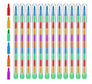Pintura apilable Pen edificable Rainbow Crayon Navidad Fiesta de cumpleaños de Pascua Favor Filers de bolsas