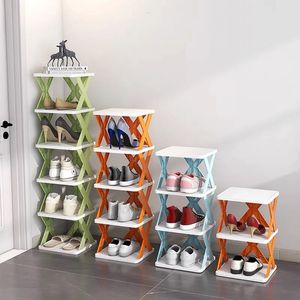 Étagère à chaussures empilable, rangement multicouche, boîte de rangement en plastique, armoire peu encombrante, dispositif de rangement de chaussures 240229