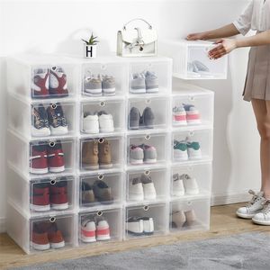 Stapelbare Schoenen Opbergdoos Duurzame Sneaker Plastic Kastkast Cosmetische Lade Organisator Afwerking By7YB11 210315