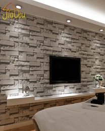 Gestapeld baksteen 3D steenbehang moderne wandbekleding PVC rolbehang bakstenen muur achtergrondbehang grijs voor woonkamer3562469