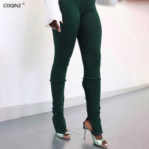 Pantalons de survêtement empilés femmes Streetwear femme pantalon taille haute femmes hiver noir vêtements pantalons bas Leggings K20P08737 210712