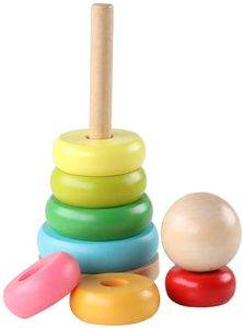 Anneaux empilables jouet en bois pour tout-petits jouets d'apprentissage pour 18 mois 2 ans bébé garçons filles