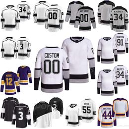 Stadion Hockey Reverse 91 Carl Grundstrom Jerseys 29 Pheonix Copley 12 Trevor Moore 34 Arthur Kaliyev 3 Matt Roy 55 Quinton Byfield 44 Mikey Anderson Kinderen Man Vrouw