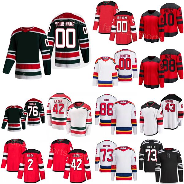 Stadium Series 2024 Hockey 76 PK Subban Jerseys 73 Tyler Toffoli 43 Luke Hughes 10 Holtz 42 Curtis Lazar 88 Kevin Bahl 2 Brendan Smith Numéro de nom personnalisé inversé rétro