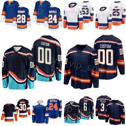 Stadium Series Hockey 3 Adam Pelech Jersey 6 Ryan Pulock 24 Scott Mayfield 30 Ilya Sorokin 25 Sebastian Aho 28 Romanov 53 Casey Cizikas Winter Classic Kids Man Vrouw