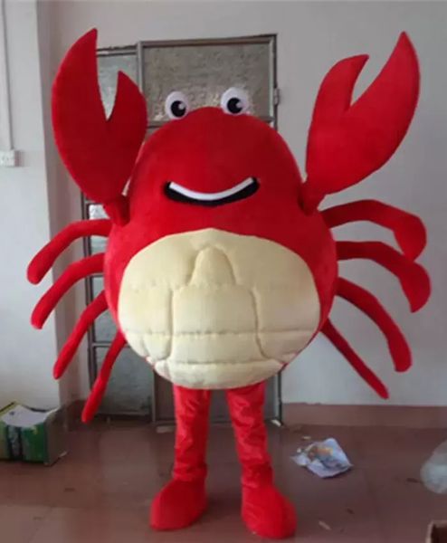 Fursuit de scène Costumes de mascotte de crabe rouge Carnaval Cadeaux d'Halloween Unisexe Adultes Fantaisie Jeux de fête Tenue Célébration de vacances Tenues de personnage de dessin animé