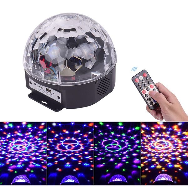 Lumière de scène MP3 BT LED boule magique lumière 9 couleurs avec télécommande pour boule Disco fête KTV Club DJ scène