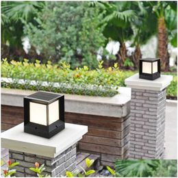 Accessoires d'éclairage de scène Brelon Solar Led Colonne Lumineuse Blanc Chaud Couleur Dimmable Sécurité Extérieure Jardin Lane Post Lampe Drop Livraison Dhj19