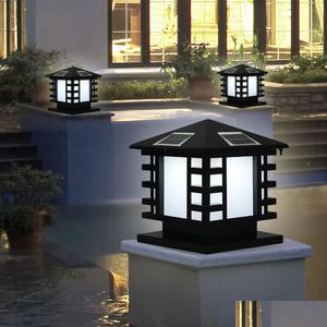 Accessoires d'éclairage de scène Brelong Solar Dimmable Colonne Head Light Lampe LED étanche Porte Post Jardin Drop Livraison Lumières Éclairage Dhbrz