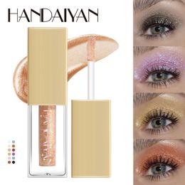 Maquillaje de escenario Sombra de ojos líquida Iluminar el maquillaje de gusano de seda acostado Resaltar Diamante resistente al agua Brillante Duradero Brillo monocromático Delineador de ojos Cosméticos