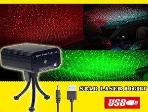 Stage Nieuwe sterrenhemel Mini Red en Green Laser Light draagbaar opladen Treasure USB Car Sound Control Laser Light3958482