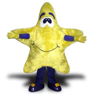 Stage Performance Mignonne Jaune Star Mascot Costume Halloween Noël Fantaisie Fantaisie Cartoon Caractère Tenue Contact Adulte Femmes Hommes Robe Carnaval Unisexe Adultes