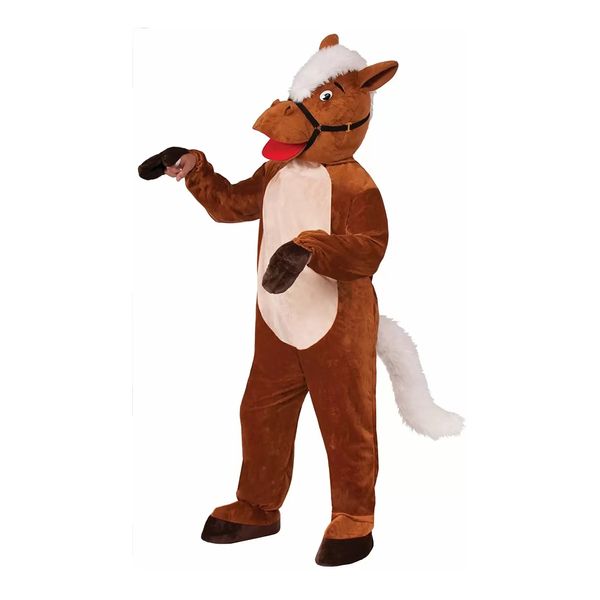 Scène Performance Cheval En Peluche Mascotte Costume Halloween Noël Fantaisie Fête Personnage De Dessin Animé Costume Costume Adulte Femmes Hommes Robe Carnaval Unisexe Adultes