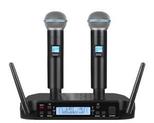 Performance sur scène karaoké 600-699 mhz UHF GLXD4 système de Microphone professionnel double sans fil 2 Scan automatique 1082263
