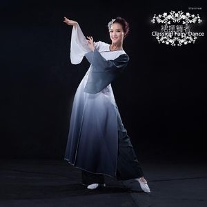 Vêtements de scène (091) Danse folklorique chinoise Costumes de théâtre classiques Peinture à l'encre Éventail noir et blanc