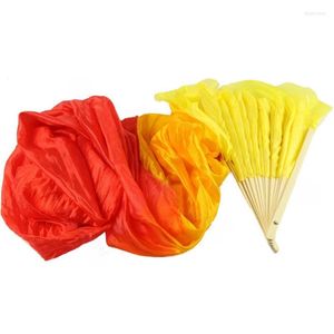 Stage Wear 1 Pc Performance Property Dance Fans Coloré Fait À La Main Danse Du Ventre Soie Bambou Long Fan Voiles 4 Couleurs