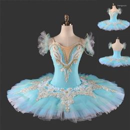 Stadiumkleding 10 lagen professionele blauwe vogel klassieke pannenkoek volwassen ballet tutu