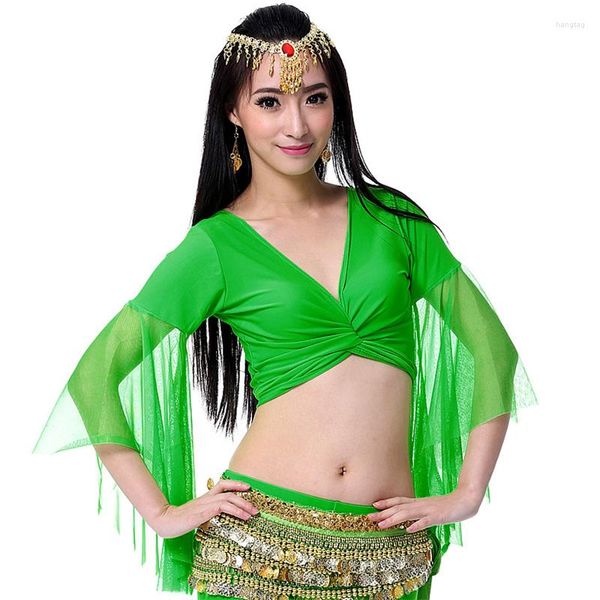 Portez 12 couleurs Top de danse du ventre sexy pour les femmes de danse Costume Tops Big Gauze Sleeves Lady