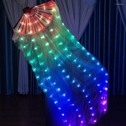 Stage Wear 180cm Multi Colors Led Dance Dance Silk Fans Women Light 1 Par Dancing Veil Performance Props trajes para