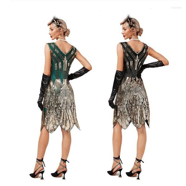 Desgaste de la etapa 1920s El gran disfraz de Gatsby Conjuntos de accesorios Guantes Flapper Diadema Disfraces de Halloween Vestidos de baile Joyas Pendientes Pera