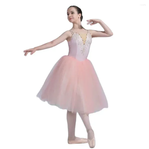 Stage Wear 19834 Filles et femmes romantique tutu jupe spandex corsage avec des couches de tulle doux tutus ballet performance robe de danse