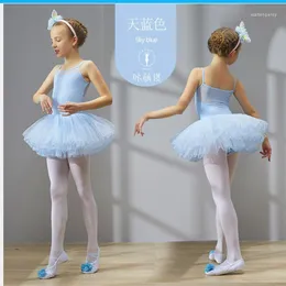 Vêtements de scène 1 pièces/lot robe de Ballet filles sans manches Dancewear enfant en bas âge justaucorps danse DressTutu