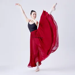 STATE USE 1 PPCS/LOT Long Chiffon Ballet Falda Vino Rojo Blanco Ballerina Adulto Swan Lago Dance Elástica Falda de dobladillo