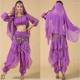 Stage Wear 2022 2 pièces ensemble Costume de danse du ventre robe Bollywood danse du ventre femmes ensembles de danse 4 pièces