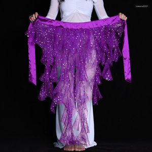 Vêtements de scène 2022 femmes vêtements de danse du ventre vêtements queue de poisson jupe réglable ajustement enveloppé ceinture danse paillettes hanche écharpe