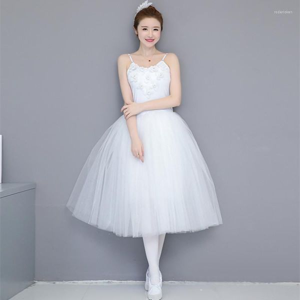 Stage Wear 2023 Adulte Romantique Ballet Tutu Répétition Pratique Jupe Swan Costume Pour Femmes Longue Robe En Tulle Couleur Blanche