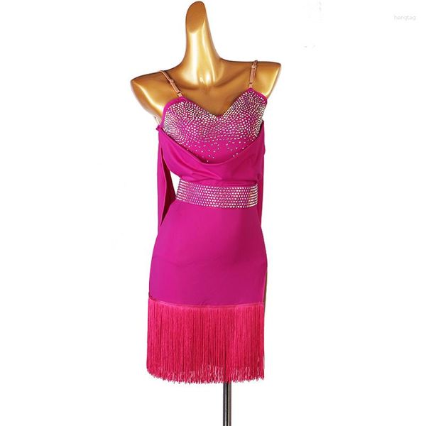 Vêtements de scène 2023 arrivée robe de danse latine femmes filles vêtements gland Salsa Samba Tango salle de bal compétition Costume dame