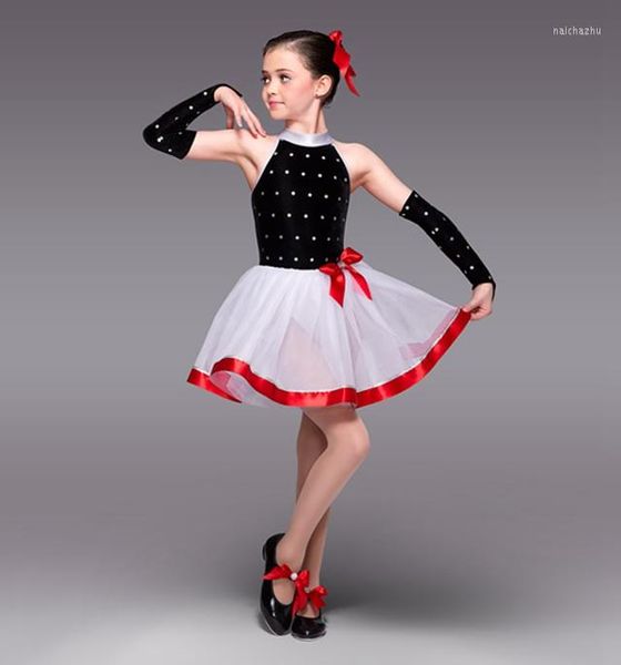 Ropa de escenario 2023, uniformes de Ballet para niños, falda de baile de terciopelo, vestido de baile para niñas, traje de competición para niños, B-2438