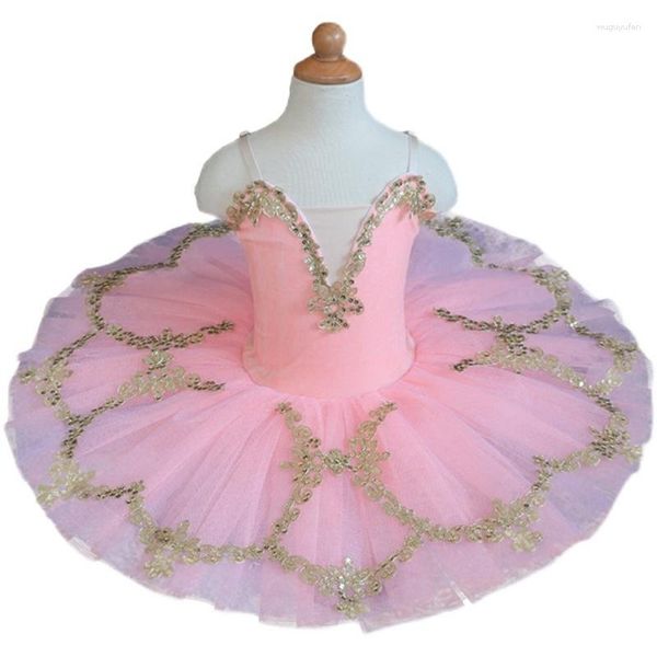 Stage Wear 2023 Enfants Pêche Ballerine Robe Fenêtre Affichage Cygnet Danse Tutu Performance Costume