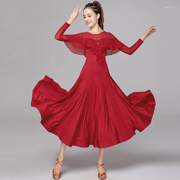 Stage Wear 2023 Est Ballroom Waltz Robe de danse moderne Compétition Standard Vêtements de danse Ly7140