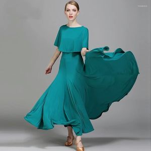 Stage Wear 2023 EST Design Green Red Ballroom Dance Dress Woman Modern Waltz Tango -kostuum/Standaardcompetitie
