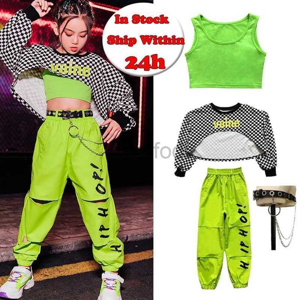 Wear 2023 Girls Jazz Dance Costumes Childrens Hip-Hop Street Dance Clothes Ballroom Hip Hop Dancing Vêtements Stage Tenues D240425