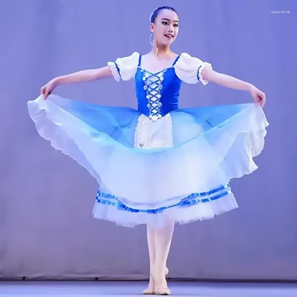 Stage Wear 2023 Green Long Ballet Tutu Tutu Kids Adultos Mujeres Adultas Románticas Caderas de baile Ballerina Caderas