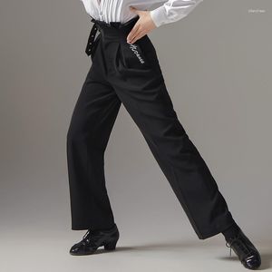Stage Wear 2023 Latin Dance Pants for Boys Performance kostuums Zwart rechte been Samba Chacha Tango -jurk DN15783