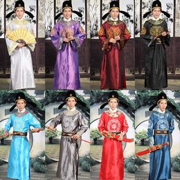 Stage Wear 2023 Man's Tang Suit Chinese traditionele oude hanfu mannen cosplay kostuum meer kleuren kleding voor gewaad