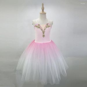 Vêtements de scène 2023 rose Ballet Tutu jupe femmes robe longues robes pour filles Performance vêtements cygne danse du ventre jupes