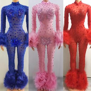 Stage Wear 2023 Strass Combinaison Discothèque Bar Gogo Dance Vêtements Multi Couleurs Stretch Body Drag Queen Costume VDB7105
