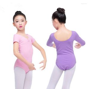 Stage Wear 2023 peuter Girls Basic Cotton Ballet Dance Dans Mailles Kleding Zwart paars Bodysuit voor dansen